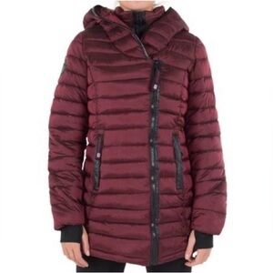 Women's Burgundy Puffer Jacket